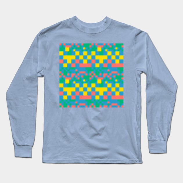 Pixel squares Long Sleeve T-Shirt by marufemia